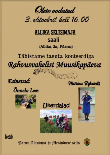 Rahvusvahelisele muusikapäevale pühendatud kontsert