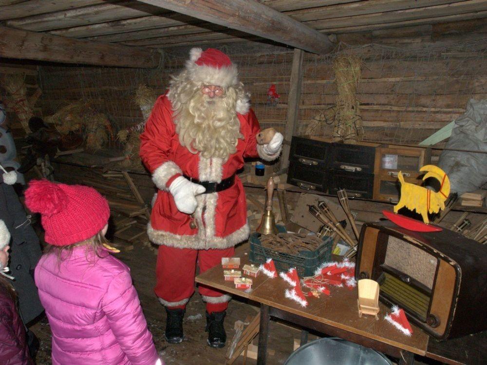 With Santa in the barn