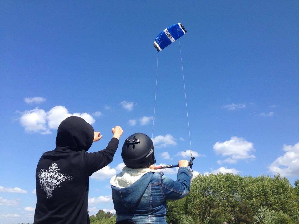 We always start with the training kite