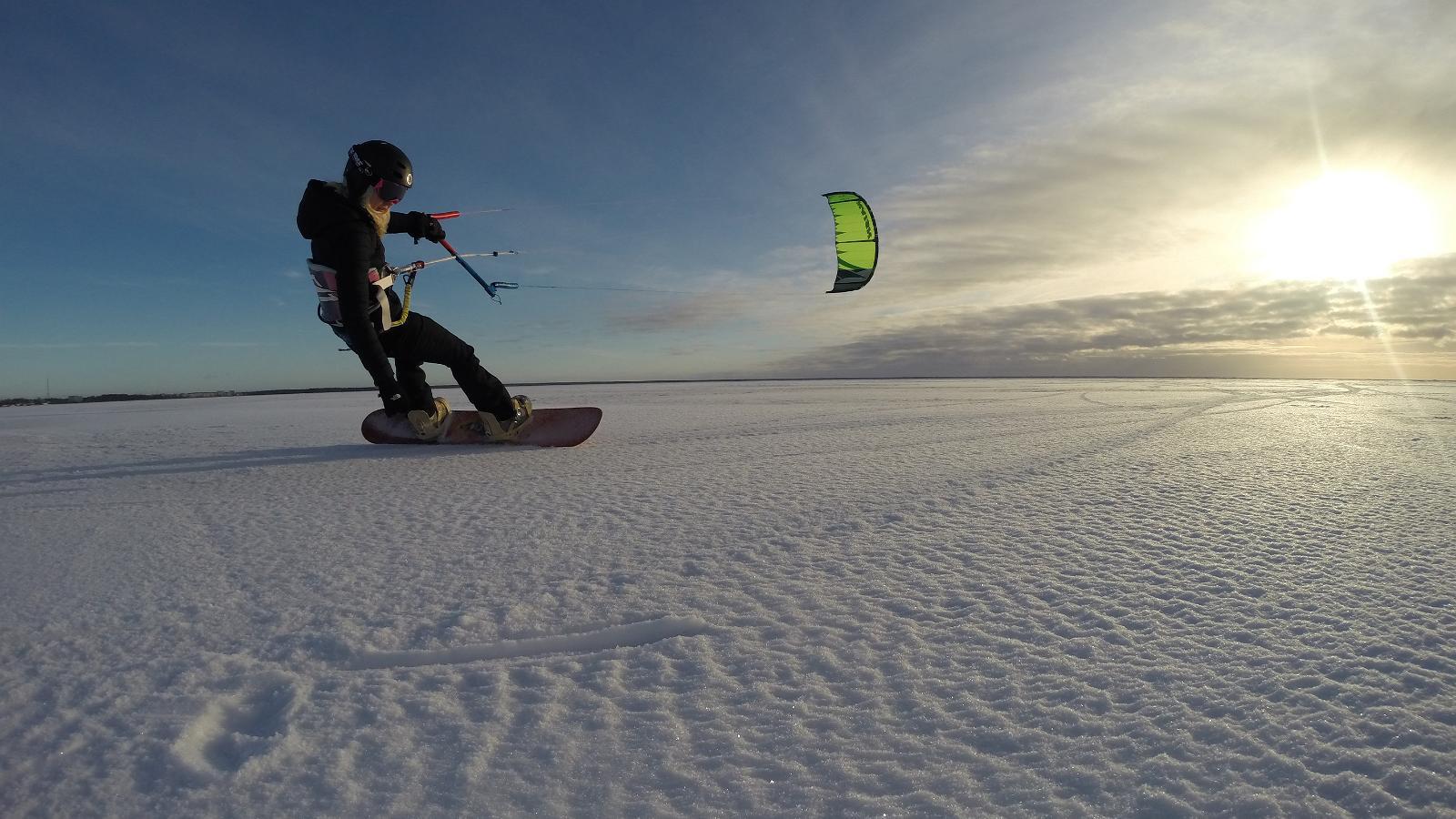 We ride and train in winter, too. Why queue for the mountain, come and kitesurf.