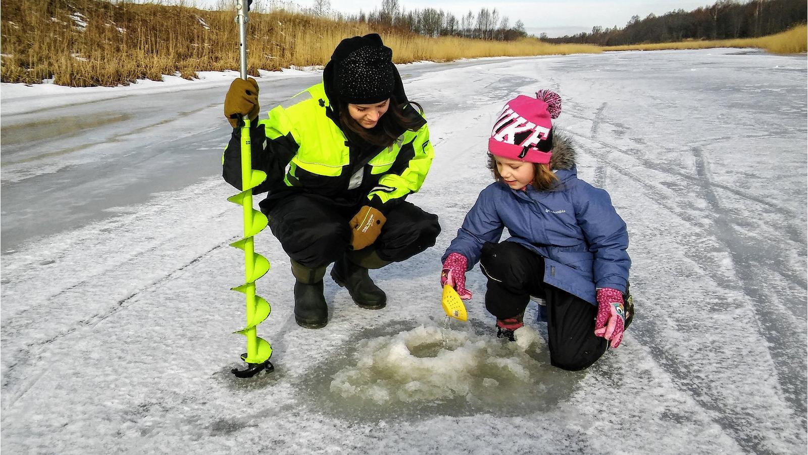 Fishing on ice in Fishing Village