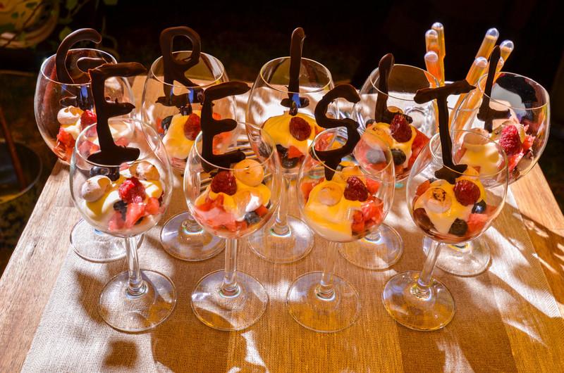 Desserts served from glasses at the Grillfest.