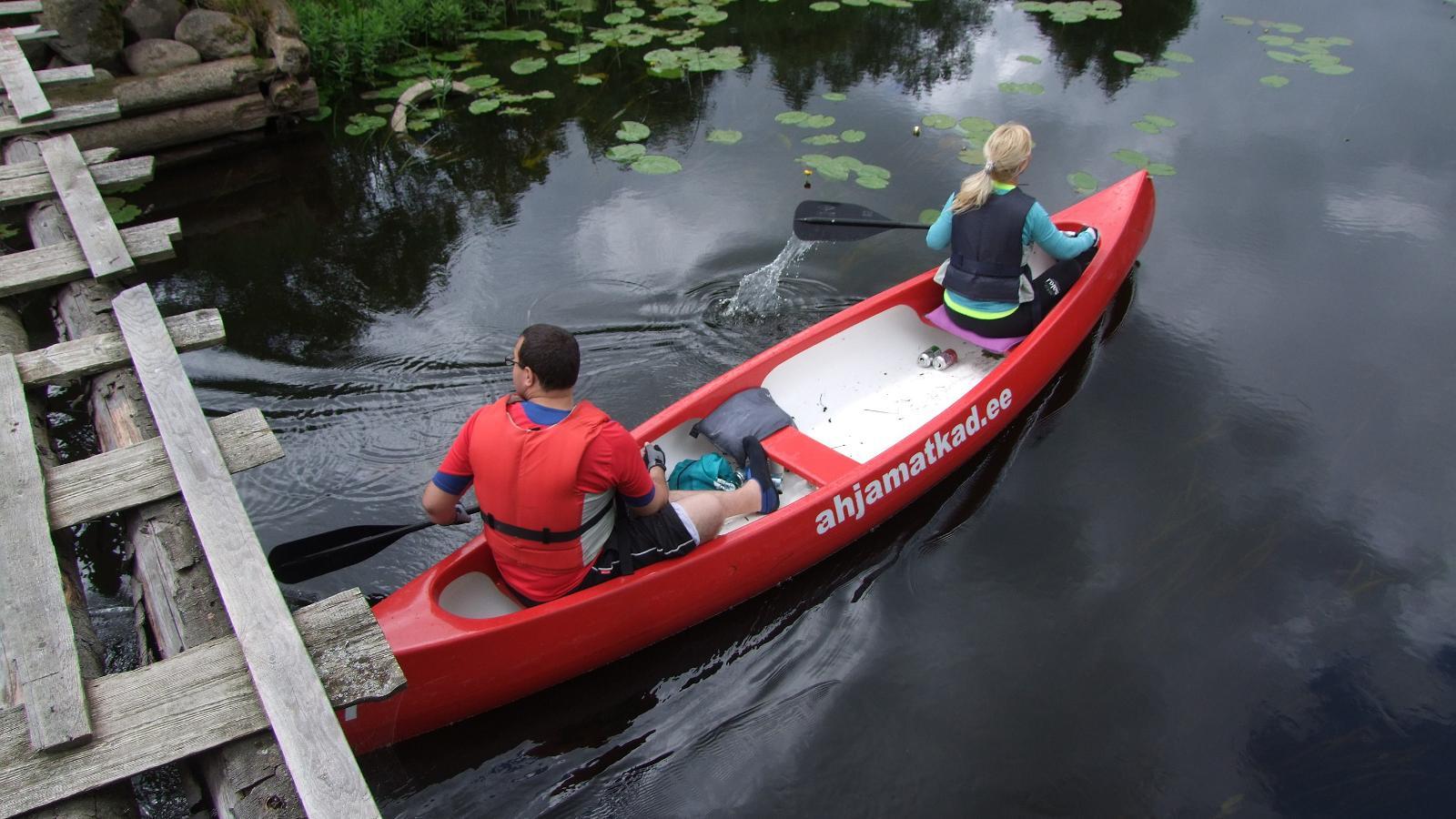 On a canoe in the "jungle" of the River Kõpu